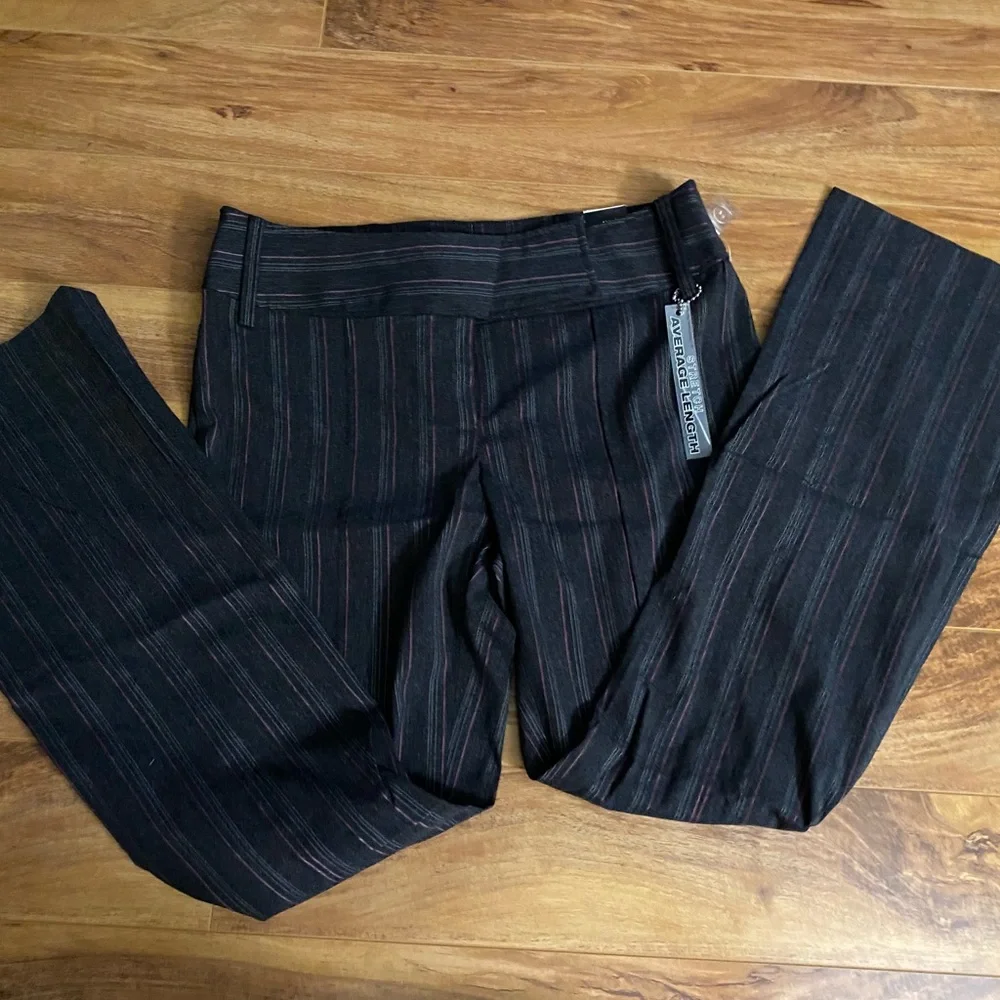 Mix-It Grey & Pink Pinstripe Trousers - Picture 2 of 10